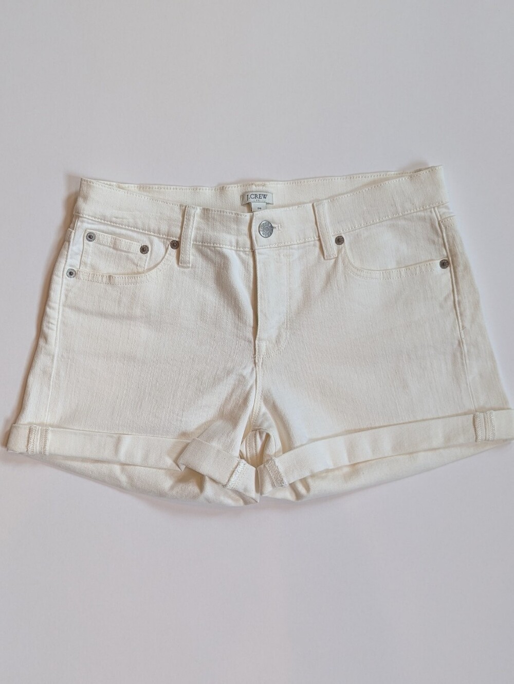 J. Crew White Denim Shorts 26